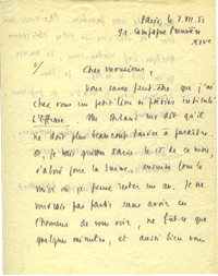 Lettre de Philippe Jaccottet à Gaston Gallimard, 3 juillet 1953. Archives Éditions Gallimard